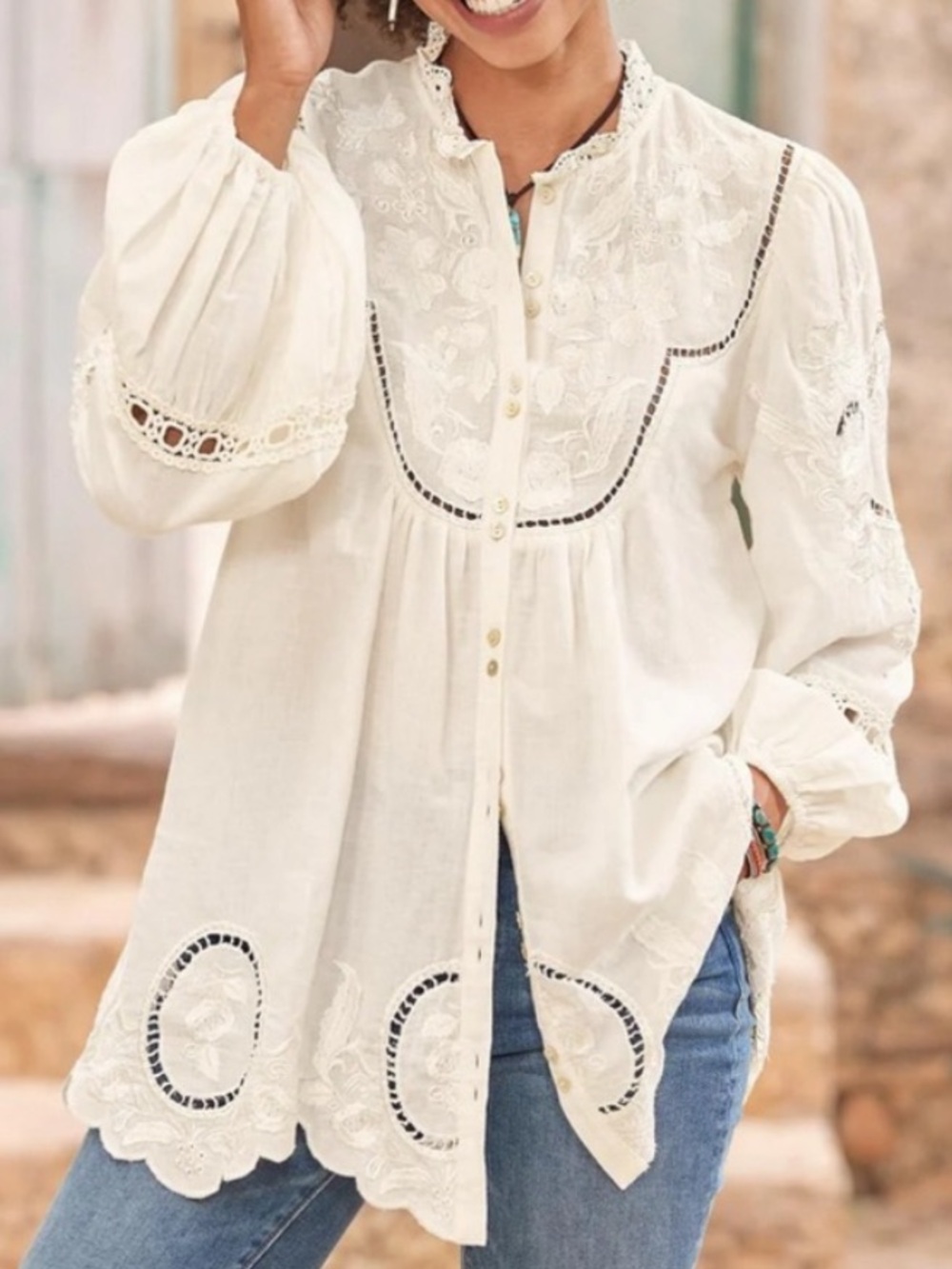 Sundance Pleasant Prairie Tunic Bohemian Embroidered Small